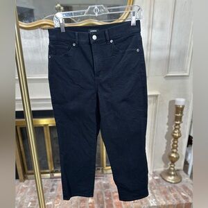 Express‎ High Rise Straight Ankle Jeans Black Women's 8S Cropped Stretch